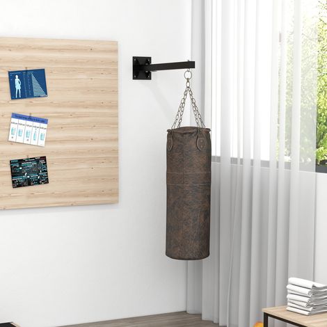 Porte-sac de frappe, jusqu’à 100 kg, acier, 9 supports, fixation murale, noir