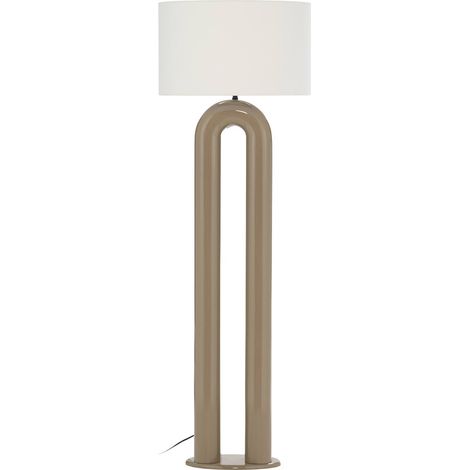 Lampadaire taupe brillant au design arche - Taupe doux brillant et noir (1/5)