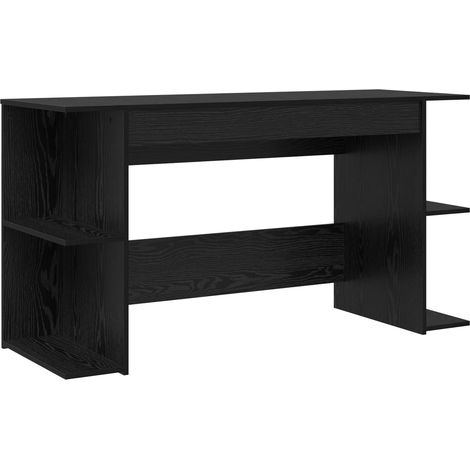 Schreibtisch mit Regal Schwarz Eichen-Optik 140 x 50 x 75 cm vidaXL