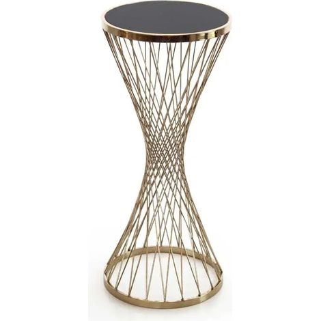 Table basse en métal noir et or 40x90 cm