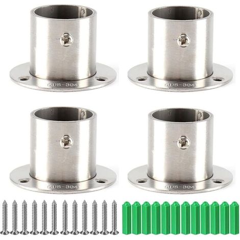 soportes para rieles de armario con tornillos, soportes para rieles de armario, soportes para barras de cortina de 25 mm, soportes para rieles de armario, soportes de acero inoxidable para rieles de a