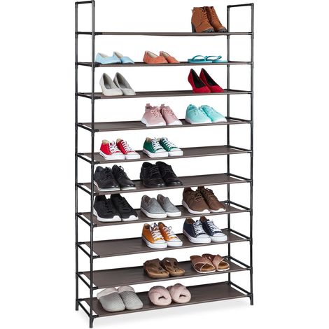 Zapatero extensible abierto para pasillo o recibidor 176,5 x 99 x 29,5 cm diseño minimalista de metal negro 130010292 (1/5)