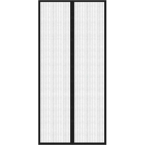 Lot de 2 moustiquaires magnétiques pour porte - Noir 220 x 110 cm (1/5)