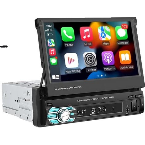 Autoradio, 7-Zoll-Touchscreen, Bluetooth- und USB-Kompatibilität, Mit Carplay CAM (1/2)