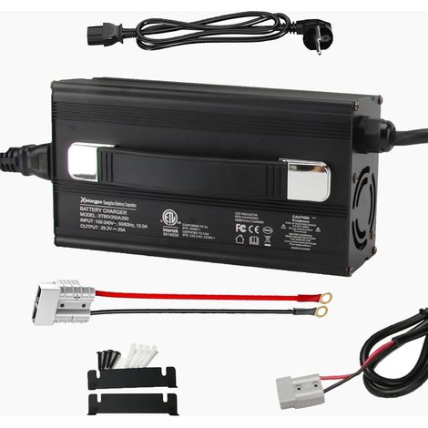 Chargeur Batterie Lithium 29,2 V 20 A, Chargeur LiFePO4 24V pour Batterie LiFePO4 de Camping-car, Bateau, Camion, Marine, Solaire, 0 V avec Indicateurs (1/5)