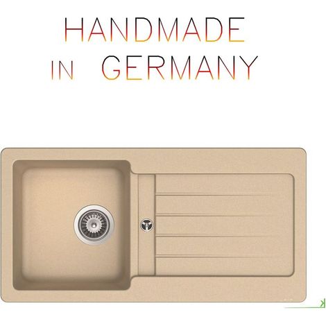Granitspüle Victory S-VEL 860.80 - creme, ab 45er Unterschrank, 860 x 435 mm