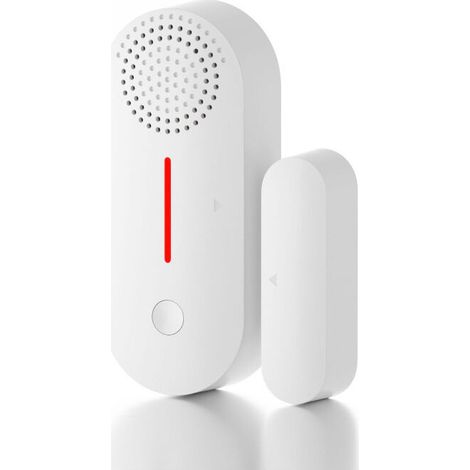 WiFi door/window opening detector with audible and visual alarm, remote arming/disarming, programmable alarm, Tuya-compatible, for smart home systems (1/5)