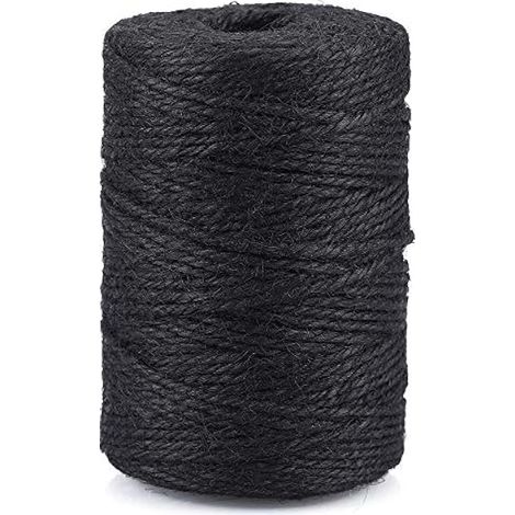 jijAcraft Jute Schnur Farbig Bastelschnur Garten Kordel Dekokordel 2mmx100M, für DIY, Kunsthandwerk, Gartenarbeit, Geschenke Verpackungs (Schwarz) (1/5)