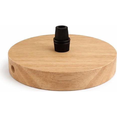 Rosace de Plafond en Bois Naturel - 1 Pièce - Style Scandinave - Cache Câble Luminaire - Pour Salon et Bureau - 120 x 20 mm (1/5)