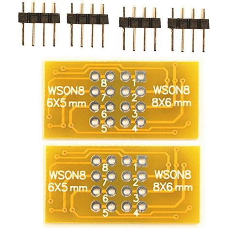 Kompatibel mit zweiteiligen Programmieradaptersätzen: WSON8 auf DIP8, QFN8/DFN8 auf DIP8 Programmieradapterplatinen und WSON8/MLF8 auf DIP8 Stecker.