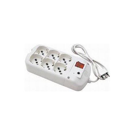 Multipresa elettrica 6 posti con interruttore - Mod. B