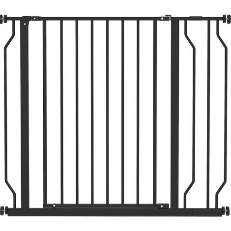 Cancelletto per cani regolabile 75-95 x 76 cm in acciaio e ABS nero MODENUIT (1/3)