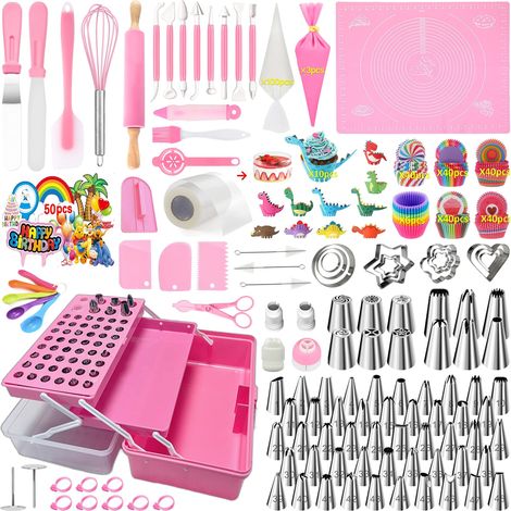 Douille Patisserie, Kit Patisserie, Ustensiles à Pâtisserie, Patisserie Accessoire, Kit Gateau, Poche a Douille Patisserie (488 Pièces) (1/5)