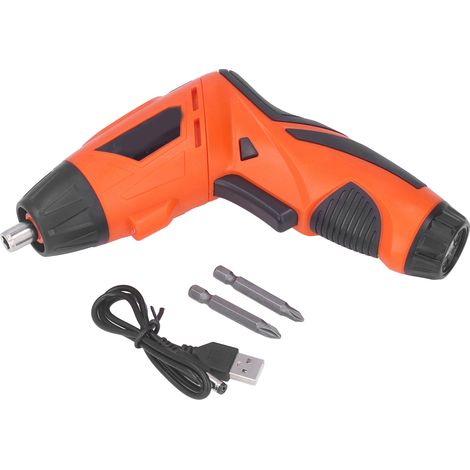Tournevis rechargeable, mini tournevis électrique pliable, embout rechargeable par batterie lithium USB, orange 4,2 V (1/5)