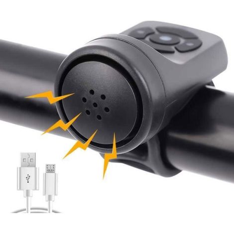 1 Klaxon vélo,4 modes sonores,140 décibels,rechargeable USB,IP65 étanche,trottinette électrique (1/4)