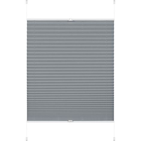 Gardinia EASYFIX Tenda Plissettata Greta, Tenda avvolgibile Opaca, Parti di Montaggio Incluse, Blu Fumo, 80 x 130 cm (LxH) (1/5)