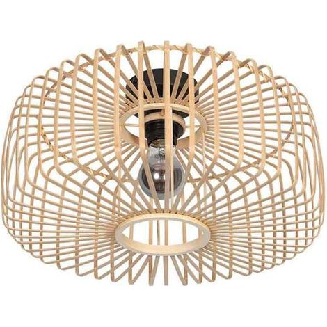 [GEBRAUCHT] B-Ware Steinhauer Deckenleuchte Bloeba LED Lampe Hängelampe dimmbar Holz natur Ø40cm (1/2)