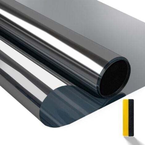 Film de confidentialité pour fenêtre, miroir sans tain, protection contre la chaleur et les UV, protection de la vie privée, pour bureau, maison, magasin, 40 x 100 cm, noir profond (1/4)