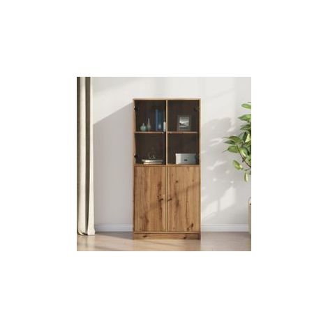 Buffet haut avec portes chêne artisanal bois d'ingénierie (1/5)