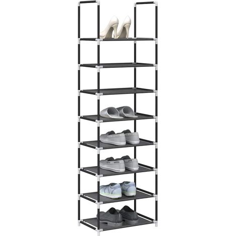 Schuhregal 8-stöckig Schwarz 44x28x145 cm Vliesstoff
