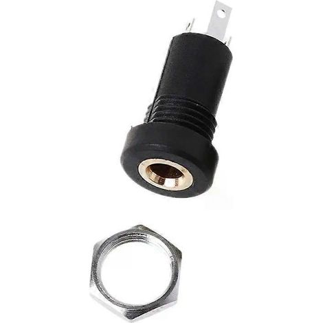 5/10 Stück 35-mm-Audio-Klinkenbuchse, Stereo-Löt-Einbaubuchse, Kopfhörerbuchse, 3-polig, schwarz mit JXLGV (1/4)