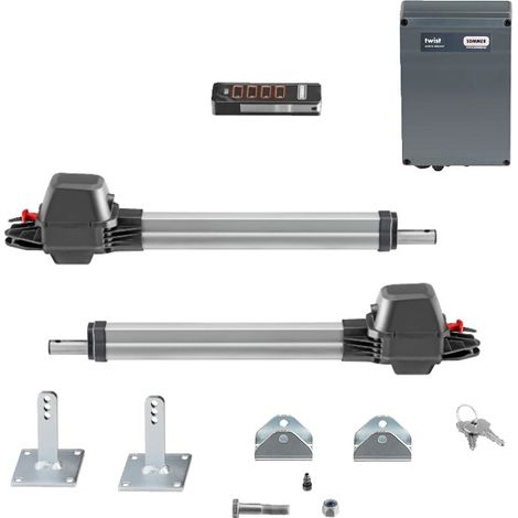 Sommer – Kit de motorisation de portail 2 battants jusqu'à 2,5m – Vérins à vis sans fin – 24V c.c – Charge max 300Kg – Moteur silencieux (1/5)
