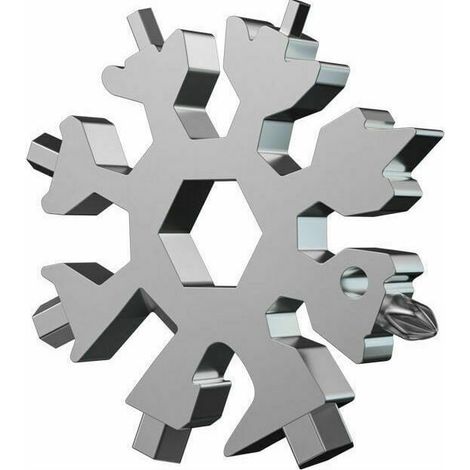 Outil multifonction pour flocon de neige 18-en-1 kit de tournevis plat en croix fonction ouvre-bouteille/clé en acier inoxydable (argent) (1/5)