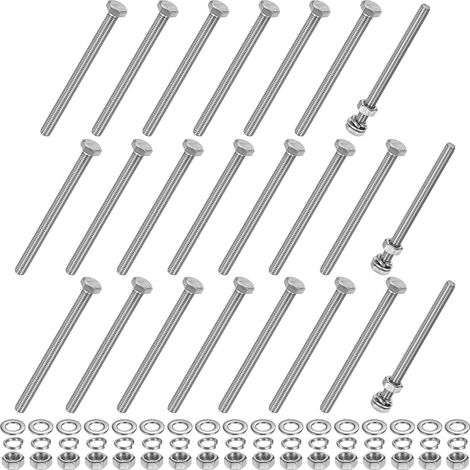 20-Pcs Vis À Tête Hexagonale M6x80mm Kit De Boulons Et Écrous (1/5)