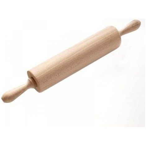 1pc Rouleau à pâtisserie avec axe - Rouleau de cuisson de qualité supérieure en bois de hêtre - De cuisson pour étaler la pâte à gâteaux, pizza et biscuits (1/4)