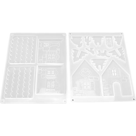 Lot de 2 moules en résine de Noël, moules en silicone souple et recyclable pour décoration de table et de mur (1/5)