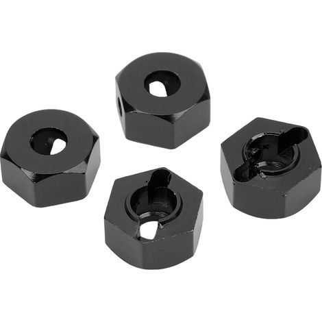 Hochpräzise 12-mm-Sechskant-Radnabenmuttern aus Aluminiumlegierung, Sechskantantriebsadapter für 1:10-RC-Cars, schwarz (1/5)