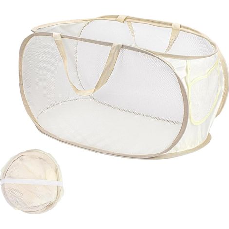 Panier à linge portable en filet - pliable - portable - convient aux chambres, salons, hôtels et voyages. (1/5)