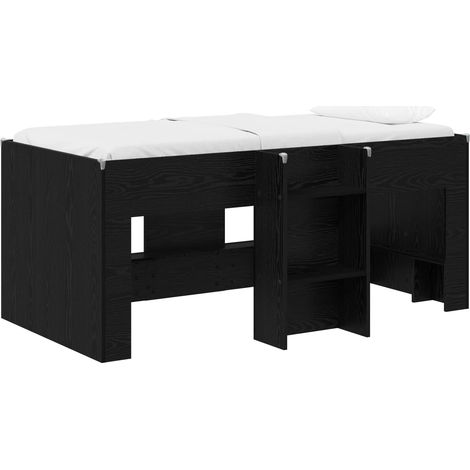 Maison Exclusive - Hochbett für Kinder 2 pcs Schwarze Eiche 163 x