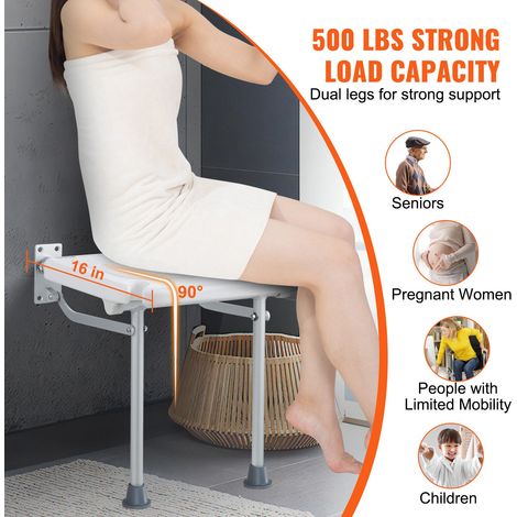 Siège de Douche Pliable en PE - 40x37 - 5 cm Déplié (1/5)