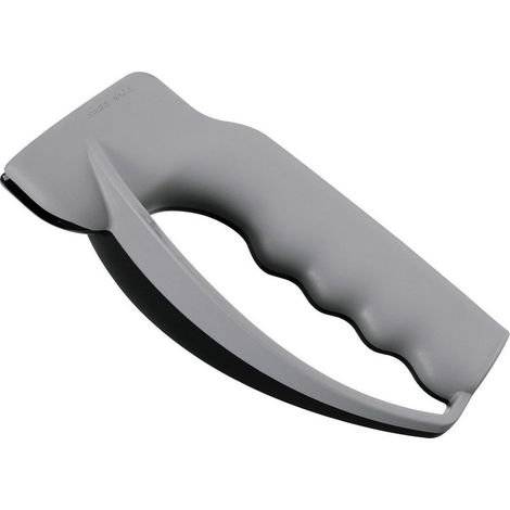 Affûteur de couteaux gris : Affûteur manuel avec manche synthétique durable, adapté à tous types de couteaux.