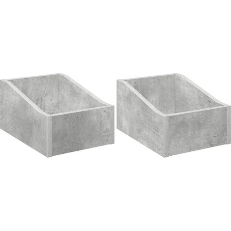 Scatola per dischi LP 2 pz Grigio Cemento 23 x 33 x 16 cm vidaXL