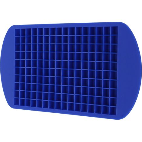 Moule à glaçons carré en silicone souple et résistant aux hautes températures, 160 alvéoles, bleu, idéal pour la maison et les restaurants.