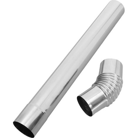 2pièces Coudes à Acier Inoxydable Pour Tuyau De Poêle De Camping Et Cuisine Accessoires De Fumisterie Pour Tentes Et Maisons (1/5)