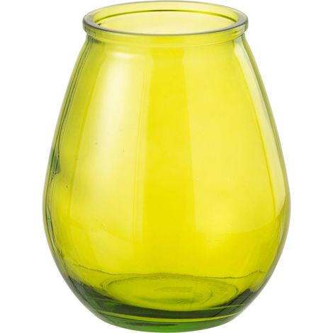 Vase Déco en Verre "Stripe" 23cm Jaune