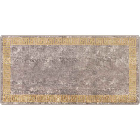 Rug Runner MARSA Grey 100 x 200 cm Polyester and PVC vidaXL