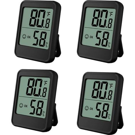 Termometro igrometro da interni, monitor di umidità e temperatura, termometro ambiente con indicatore di livello di comfort e icona facciale, per serra, cantina, ufficio (1/5)