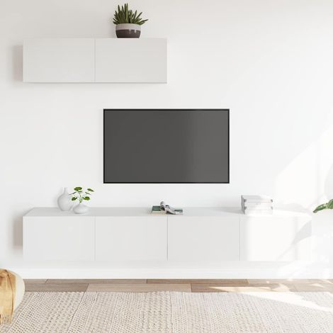 vidaXL 3 Piece TV Cabinet Set White Engineered Wood (1/5)
