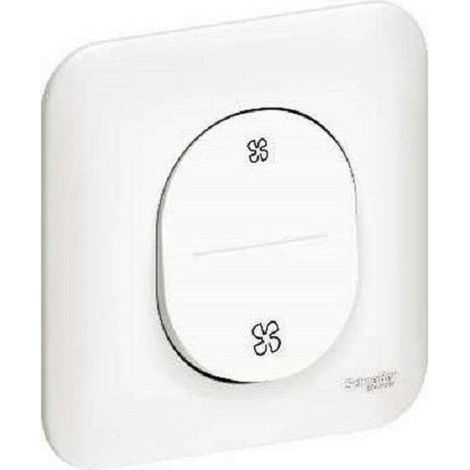 Bouton poussoir VMC avec plaque Schneider Ovalis blanc S260236 (1/3)