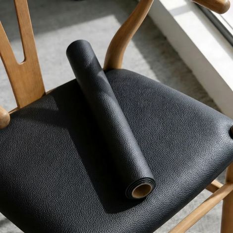 (Noir, 30X150C) Patch de réparation auto-adhésif en cuir PU, imperméable, rénovation DIY, peut être découpé à la taille voulue. (1/5)