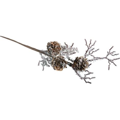 Branche décorative - Cône et mélèze - Art floral - 26 cm