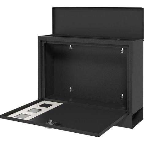 Moderner, wandmontierter Metallbriefkasten, abschließbar (2 Schlüssel inklusive), 36,5 x 11,5 x 29 cm, anthrazitgrau – für den Innen- und Außenbereich – eine praktische Lösung (1/5)