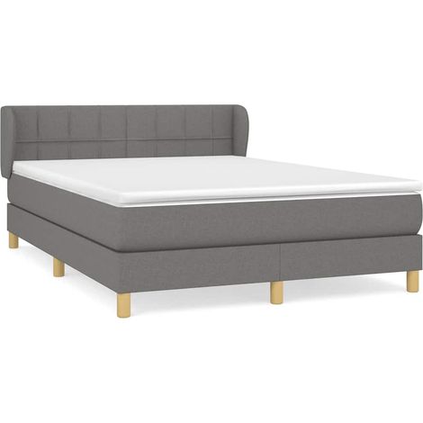Maison Exclusive - Cama box spring con colchón tela gris oscuro 1 (1/5)