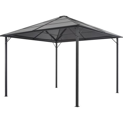 Vidaxl – Tonnelle aluminium 3x3 m – Toit panneaux PC résistants UV – Assemblage rapide – Abri extérieur pour événements – Hauteur 2,6 m (1/5)