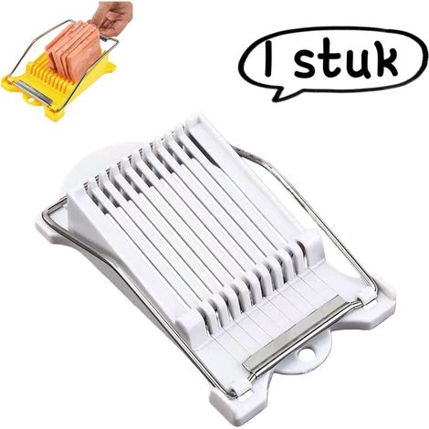 1 article - Trancheuse à jambon et saucisses - Trancheuse à charcuterie - Trancheuse à œufs pour conserves, Séparateur à fruits - Blanc (1/5)