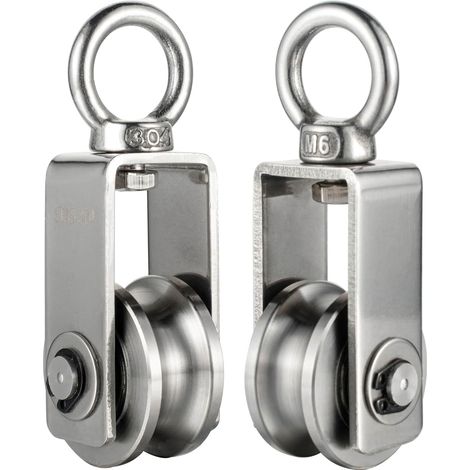 2 Stück Umlenkrolle Stahlseil, mit 2 Kugellager, Seilrolle Fitness Edelstahl 304 für Stahlseil/Seile (1/5)